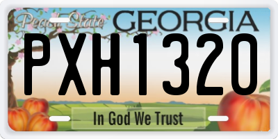 GA license plate PXH1320