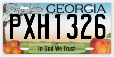 GA license plate PXH1326
