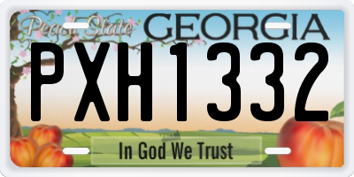 GA license plate PXH1332