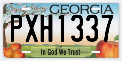 GA license plate PXH1337