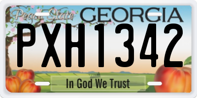 GA license plate PXH1342