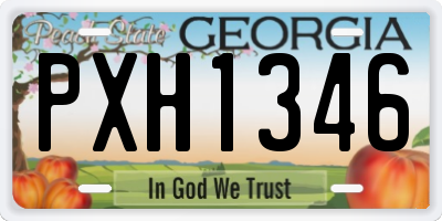 GA license plate PXH1346