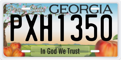 GA license plate PXH1350