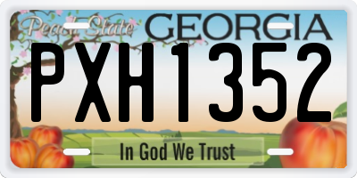 GA license plate PXH1352