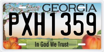 GA license plate PXH1359