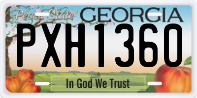 GA license plate PXH1360