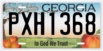 GA license plate PXH1368