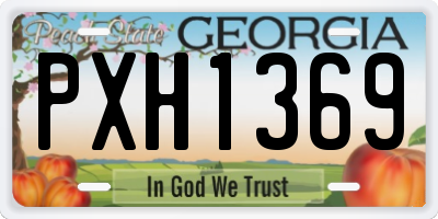 GA license plate PXH1369