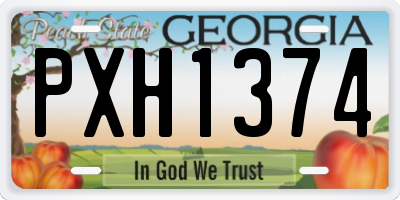 GA license plate PXH1374