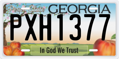 GA license plate PXH1377