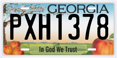 GA license plate PXH1378