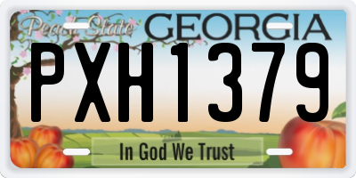 GA license plate PXH1379