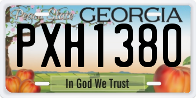 GA license plate PXH1380