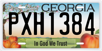 GA license plate PXH1384