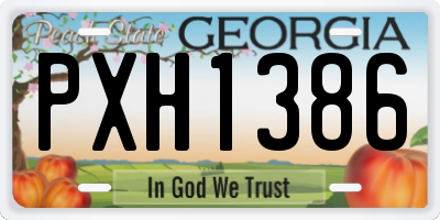GA license plate PXH1386