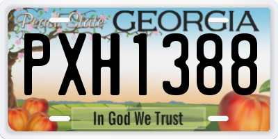 GA license plate PXH1388
