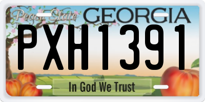 GA license plate PXH1391