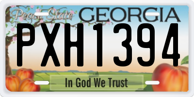 GA license plate PXH1394