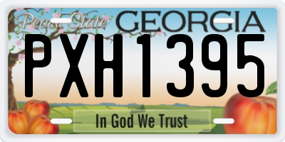 GA license plate PXH1395