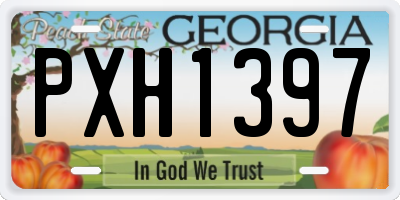 GA license plate PXH1397