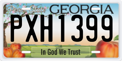 GA license plate PXH1399