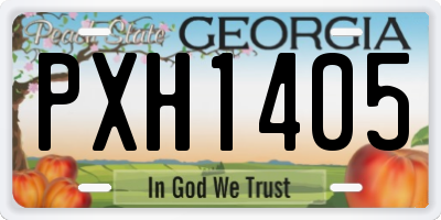 GA license plate PXH1405
