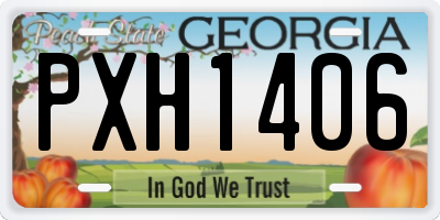 GA license plate PXH1406