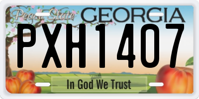 GA license plate PXH1407