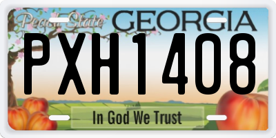 GA license plate PXH1408
