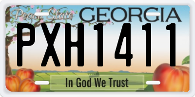 GA license plate PXH1411