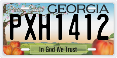 GA license plate PXH1412