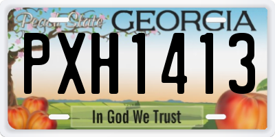 GA license plate PXH1413