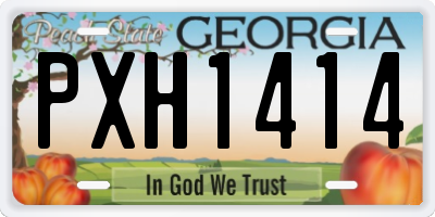 GA license plate PXH1414