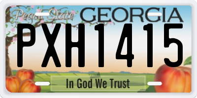 GA license plate PXH1415