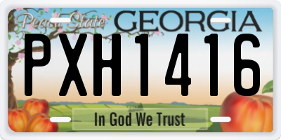 GA license plate PXH1416