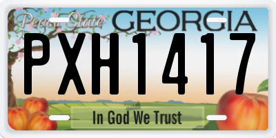 GA license plate PXH1417