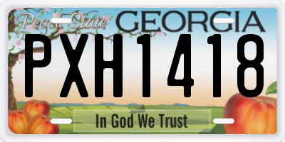 GA license plate PXH1418