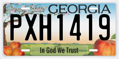 GA license plate PXH1419