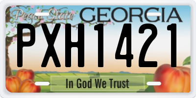 GA license plate PXH1421