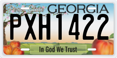 GA license plate PXH1422