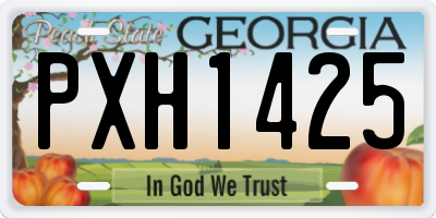 GA license plate PXH1425