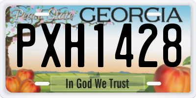 GA license plate PXH1428