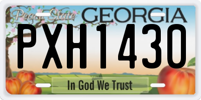 GA license plate PXH1430