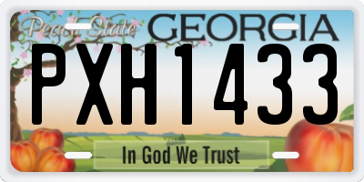 GA license plate PXH1433