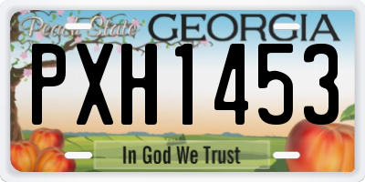 GA license plate PXH1453