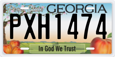 GA license plate PXH1474