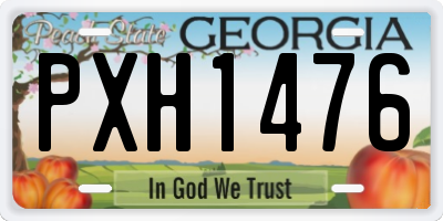 GA license plate PXH1476