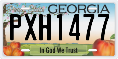 GA license plate PXH1477