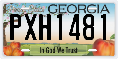 GA license plate PXH1481