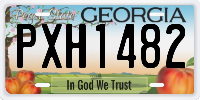 GA license plate PXH1482